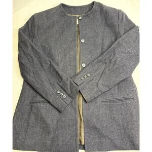 Ladies Gray Navy Size Medium Vintage Wool Pendleton Button Up Jacket Blazer0